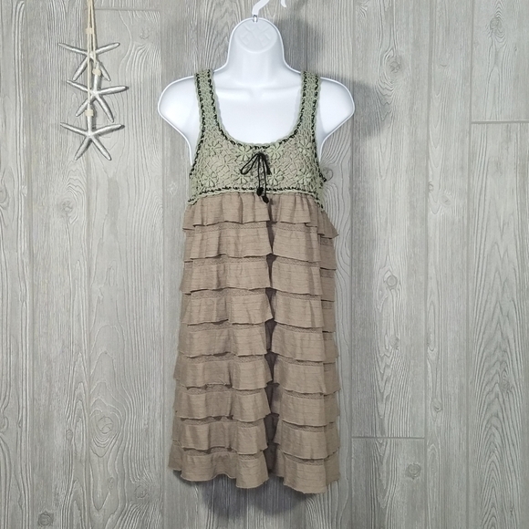 Moon River Dress Large Crocheted Boho Ruffle Summer Tiered Sleeveless - Picture 10 of 10